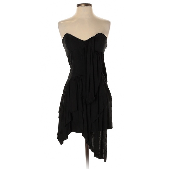 asymmetrical strapless dress